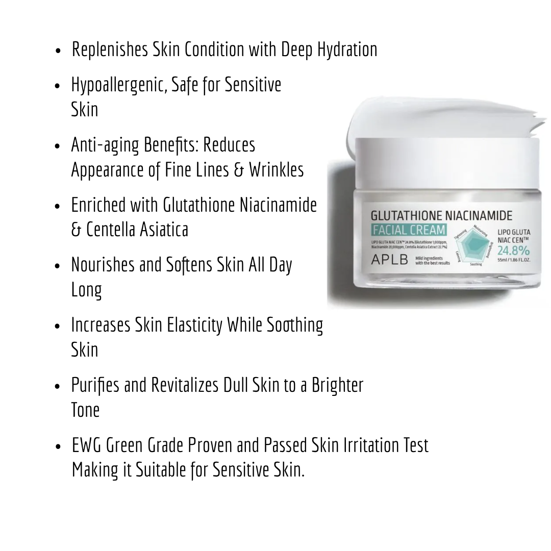 Glutathione Niacinamide Cream for Radiance | APLB Canada Youthful Glow Beauty Products Glutathione Niacinamide Cream for Radiance | APLB Canada Youthful Glow Beauty Products