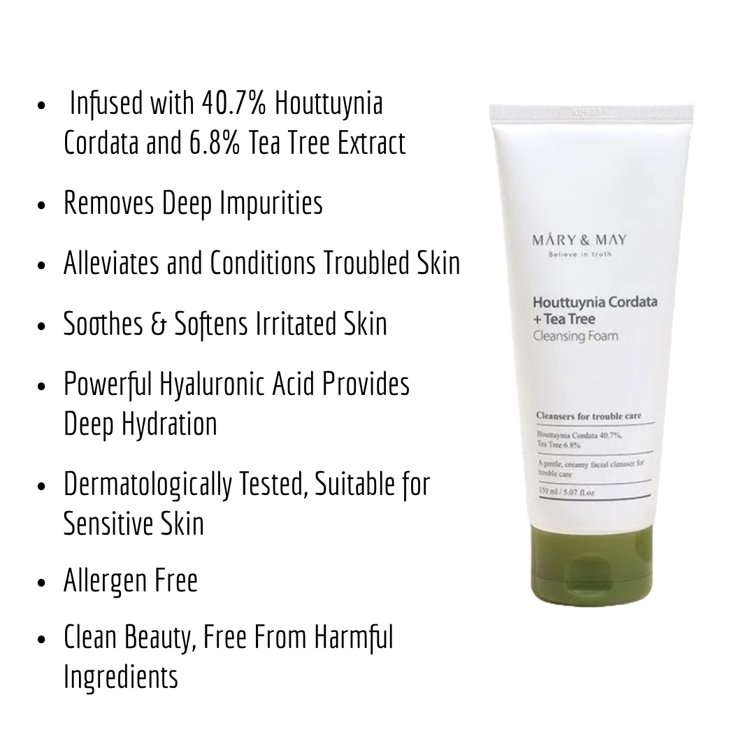 Mary & May - Houttuynia Cordata + Tea Tree Cleansing Foam
