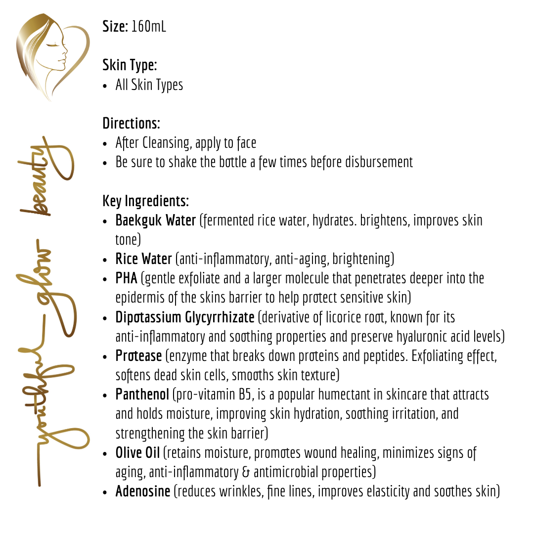 Rice Brightening Toner for Glowing Skin