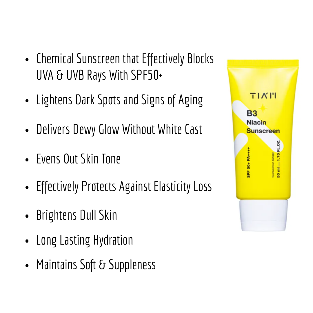 Niacinamide Sunscreen SPF50+ | TIA’M B3 Glow Protection